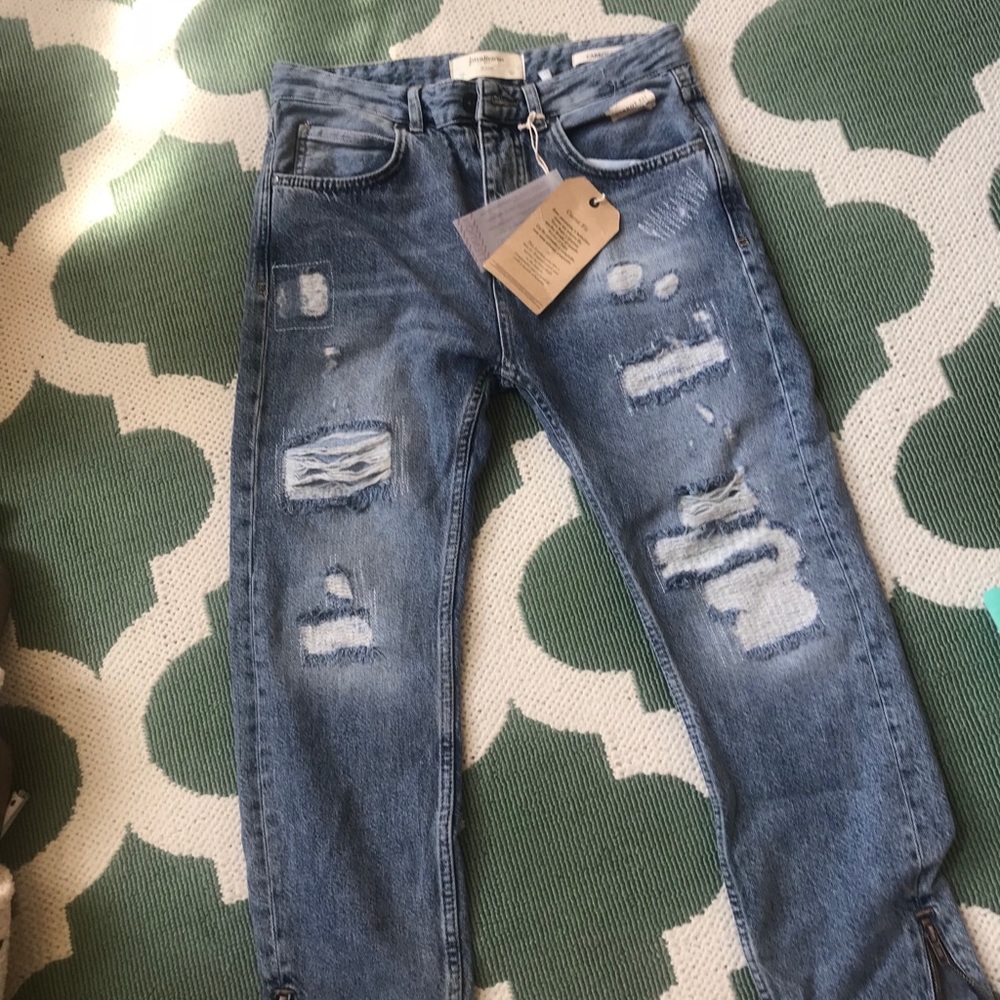 NWT distressed side zippers carrot fit size 30 men - Picture 5 of 9